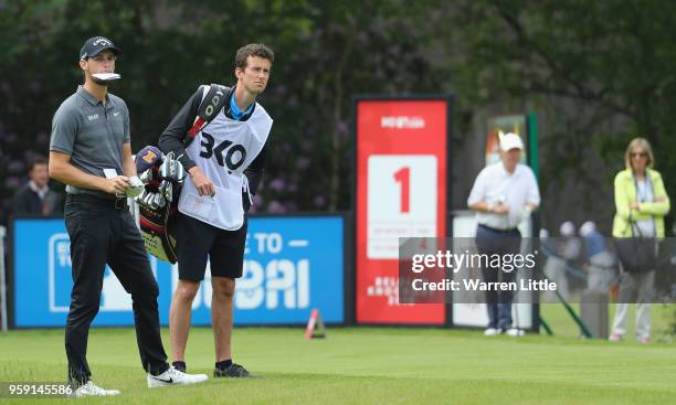 Thomas Pieters of Belgium plays a practice round ahead of the Belgian Knockout at the Rinkven International GC on May 16, 2018 in Antwerpen, Belgium.