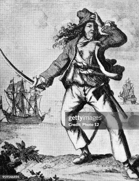 Portrait of Mary Read , English pirate.