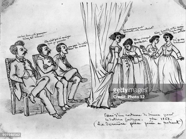 September 1863 Trying on a demon costume for Datura fastuosa The last performance given at Nohant A young actress tries on her costume tailored by...