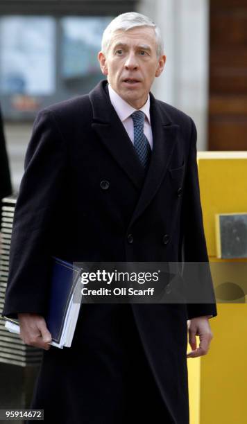 Jack Straw, the Secretary of State for Justice, arrives at the Queen Elizabeth II Conference Centre to give evidence to the Iraq Inquiry on January...