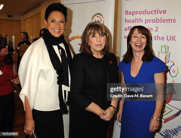 Dame Gail Ronson, Eve Pollard and Kay Burley attend the Wellbeing of Women Debate at the Royal College of Obstetricians and Gynaecologists on January...
