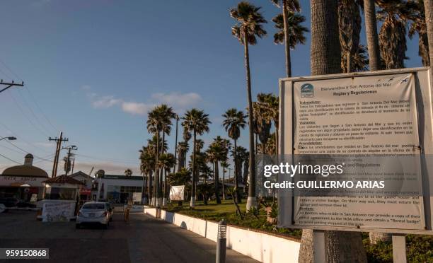 View of the residential area where Thomas Markle, the father of Meghan Markle, lives in San Antonio del Mar, Rosarito, Baja California state, Mexico...