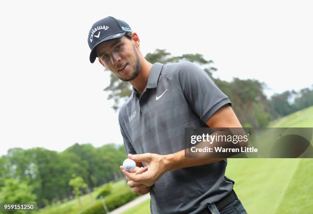 Thomas Pieters of Belgium plays in the pro am ahead of the Belgian Knockout at the Rinkven International GC on May 16, 2018 in Antwerpen, Belgium.