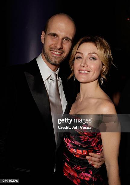 Director Edoardo Ponti and actress Sasha Alexander attend The Weinstein Company Golden Globes After Party held at BAR 210 at The Beverly Hilton Hotel...