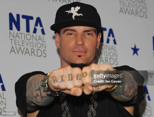 Rapper Vanilla Ice appears backstage at the National Television Awards held at O2 Arena on January 20, 2010 in London, England.