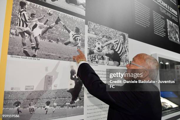 Former football player Luis del Sol is seen during his visit at Juventus Museum on May 16, 2018 in Turin, Italy.