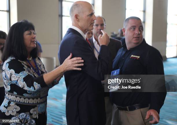 Florida Governor Rick Scott attends the Governor's Hurricane Conference at Palm Beach County Convention Center on May 16, 2018 in West Palm Beach,...