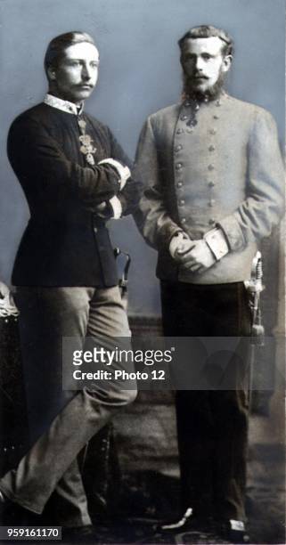 Archduke Rudolf of Habsburg ; Crown prince of Austria, with Wilhelm II .