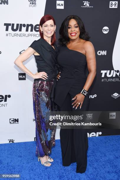 Carrie Preston and Niecy Nash attend the Turner Upfront 2018 arrivals on the red carpet at The Theater at Madison Square Garden on May 16, 2018 in...