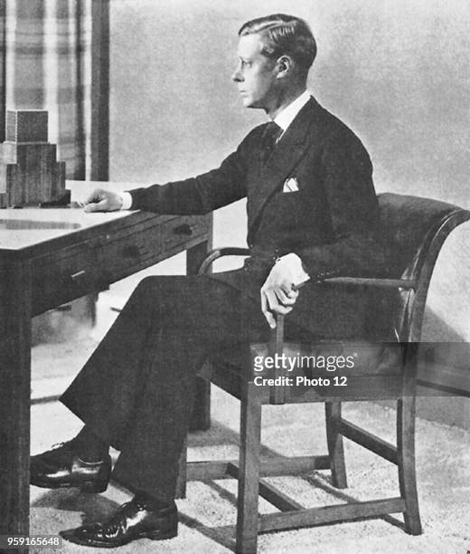 King Edward VIII delivers a speech on the radio after his abdication.