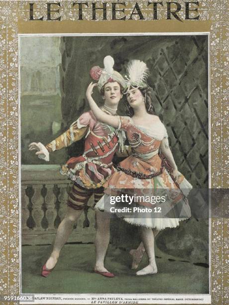 Cover of the review Le Theatre, with Russian dancers Waslaw Nijinski and Anna Pavlova.