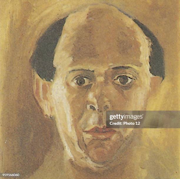 Arnold Schonberg ; American composer of Austrian origin. He is the creator of the serial dodecaphonism. Self portrait, 1923.