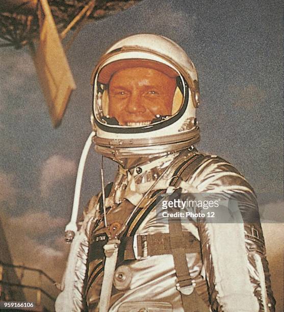 John Glenn, American astronaut , before the lauching of Friendship 7 , in 1962.