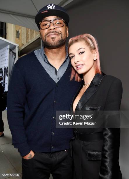 Method Man and Hailey Baldwin attend the Turner Upfront 2018 arrivals on the red carpet at The Theater at Madison Square Garden on May 16, 2018 in...