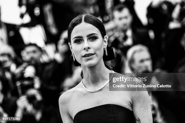 Image has been digitally retouched) Lena Meyer-Landrut attends the screening of "Blackkklansman" during the 71st annual Cannes Film Festival at on...