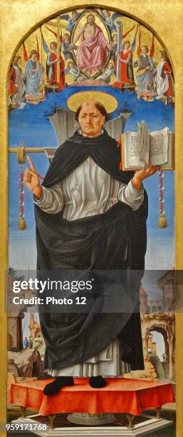 Painting titled 'Saint Vincent Ferrer' by Francesco del Cossa ' an Italian artist of the Early Renaissance painter of the School of Ferrara. Dated...