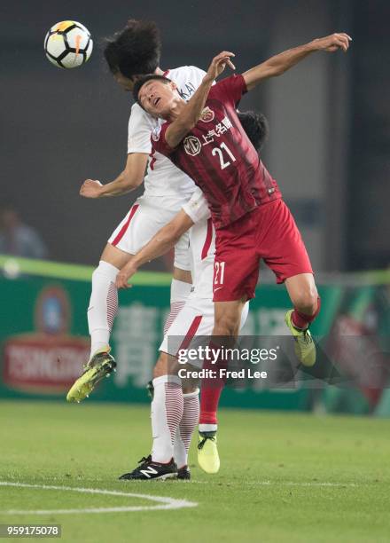 Yu Hai of Shanghai SIPG in action during the AFC Champions League Round of 16 match between Shanghai SIPG v Kashima Antlers at the Shanghai Stadium...