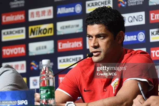 Hulk of Shanghai SIPG attends a press conference after the AFC Champions League Round of 16 second leg match between Shanghai SIPG and Kashima...