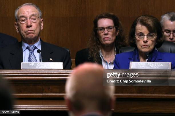 Senate Judiciary Committee Chairman Charles Grassley and ranking member Sen. Dianne Feinstein hear testimony during a hearing about Cambridge...