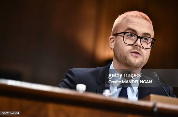 Cambridge Analytica former employee and whistleblower Christopher Wylie testifies before the Senate Judiciary Committee on Cambridge Analytica and...