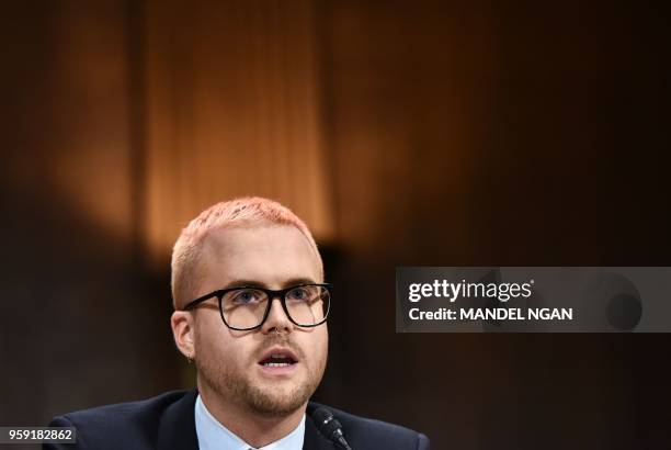 Cambridge Analytica former employee and whistleblower Christopher Wylie testifies before the Senate Judiciary Committee on Cambridge Analytica and...