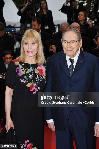 Candice Patou and Robert Hossein attend the screening of "Burning" during the 71st annual Cannes Film Festival at Palais des Festivals on May 16,...