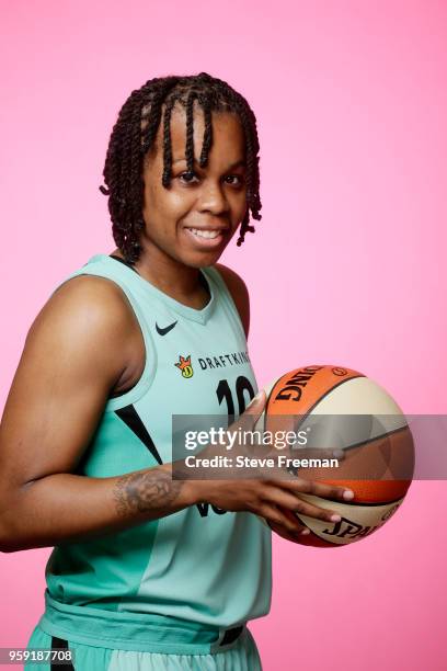 Epiphanny Prince of the New York Liberty poses for a head shot during Media Day on May 15 at the Knicks Practice Center in Tarrytown, New York. NOTE...