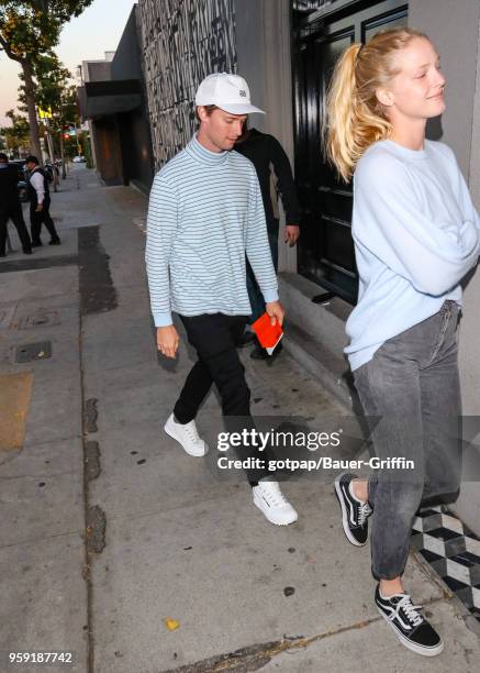 Patrick Schwarzenegger and Abby Champion are seen on May 15, 2018 in Los Angeles, California.