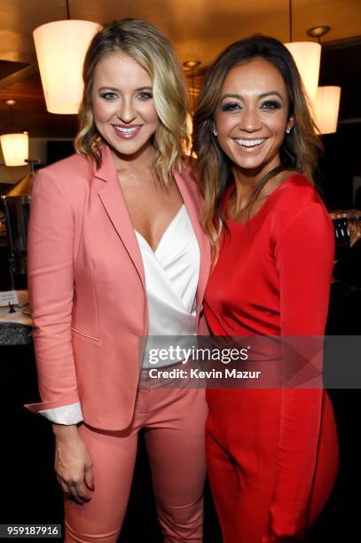 Kristen Ledlow and Kate Abdo attend the Turner Upfront 2018 green room at Nick and Stefs Steakhouse on May 16, 2018 in New York City. 376220