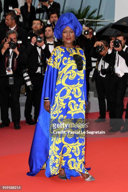 Jury member Khadja Nin attends the screening of "Burning" during the 71st annual Cannes Film Festival at Palais des Festivals on May 16, 2018 in...