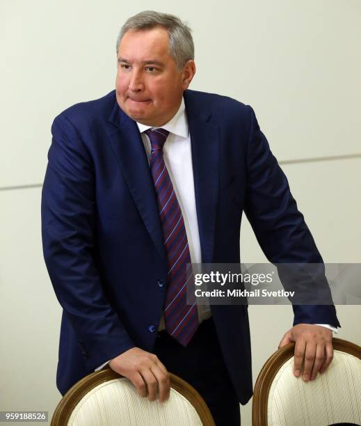 Russian Deputy Prime Minister Dmitry Rogozin attends a meeting with President Vladimir Putin, high-ranking officers, defense and military officials...