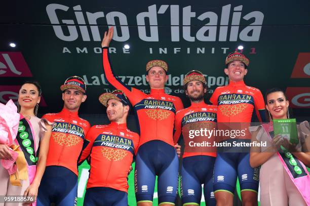 Podium / Domenico Pozzovivo of Italy / Manuele Boaro of Italy / Niccolo Bonifazio of Italy / Matej Mohoric of Slovenia / Antonio Nibali of Italy /...