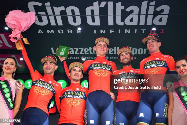 Podium / Domenico Pozzovivo of Italy / Manuele Boaro of Italy / Niccolo Bonifazio of Italy / Matej Mohoric of Slovenia / Antonio Nibali of Italy /...