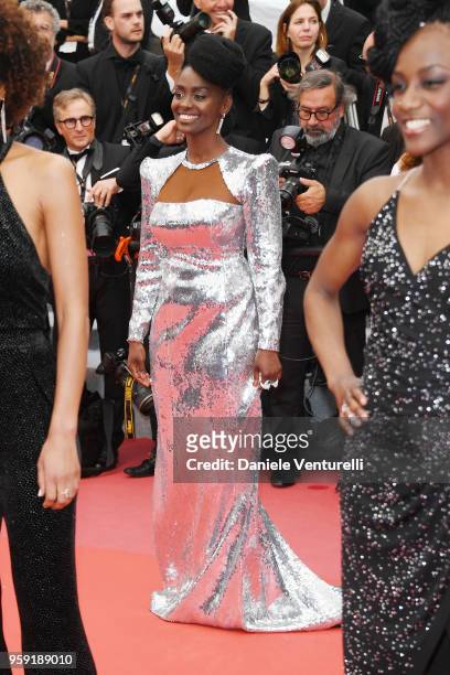 Aissa Maiga attends the screening of "Burning" during the 71st annual Cannes Film Festival at Palais des Festivals on May 16, 2018 in Cannes, France.