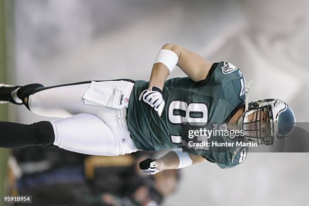 Tight end Brent Celek of the Philadelphia Eagles runs onto the field before a game against the Denver Broncos on December 27, 2009 at Lincoln...