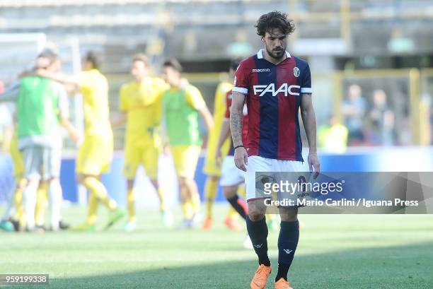 Simone Verdi of Bologna FC looks on during the serie A match between Bologna FC and AC Chievo Verona at Stadio Renato Dall'Ara on May 13, 2018 in...