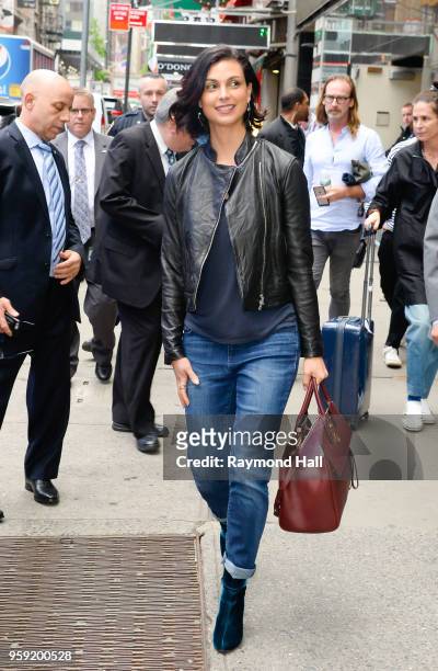 Morena Baccarin are seen leaving "Good Morning America" on May 16, 2018 in New York City.