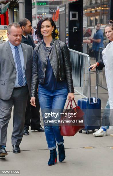 Morena Baccarin are seen leaving "Good Morning America" on May 16, 2018 in New York City.