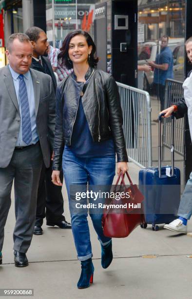 Morena Baccarin are seen leaving "Good Morning America" on May 16, 2018 in New York City.