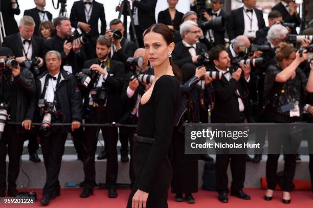 Aymeline Valade attends the screening of "Burning" during the 71st annual Cannes Film Festival at Palais des Festivals on May 16, 2018 in Cannes,...