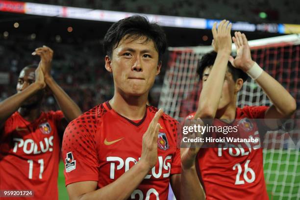 Tadanari Lee of Urawa Red Diamonds looks on after the J.League Levain Cup Group C match between Urawa Red Diamonds and Sanfrecce Hiroshima at Saitama...