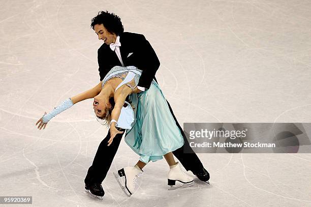 Tanith Belbin and Benjamin Agosto compete in the compulsory dance competition during the US Figure Skating Championships at Spokane Arena on January...