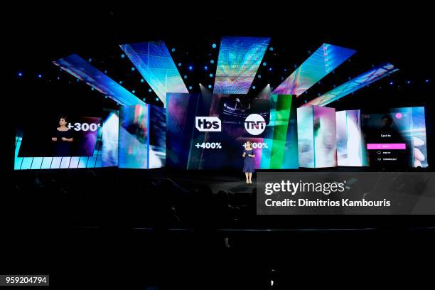 Donna Speciale, President of Turner Ad Sales speaks onstage during the Turner Upfront 2018 show at The Theater at Madison Square Garden on May 16,...