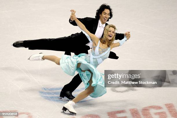 Tanith Belbin and Benjamin Agosto compete in the compulsory dance competition during the US Figure Skating Championships at Spokane Arena on January...