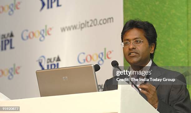 Chairman and Commissioner Lalit Modi announces the agreement between IPL and Google that enables Youtube to live stream all the matches from the...