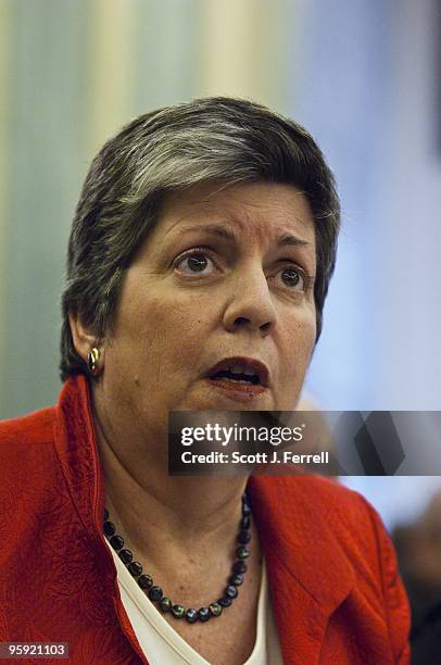 Jan 20: Homeland Security Secretary Janet Napolitano, during the Senate Commerce, Science and Transportation hearing on aviation security and the...