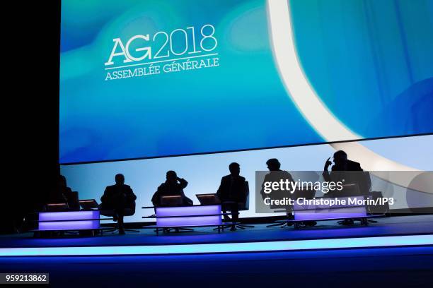 The shareholders of AirLiquide attend the Groups Annual General Meeting on May 16, 2018 in Paris, France. The French industrial group specializing in...