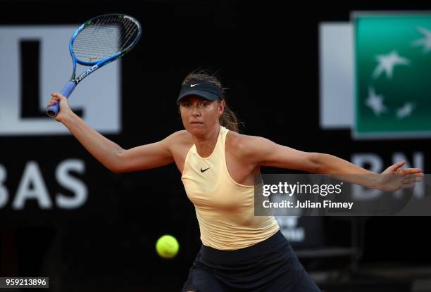 Maria Sharapova of Russia in action against Dominika Cibulkova of Slovakia during day four of the Internazionali BNL d'Italia 2018 tennis at Foro...