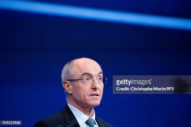 Benoit Potier, CEO of AirLiquide, attends the Groups Annual General Meeting in the presence of shareholders on May 16, 2018 in Paris, France. The...