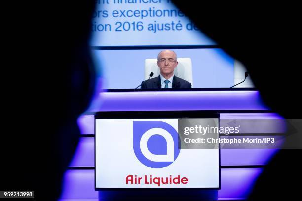 Benoit Potier, CEO of AirLiquide, attends the Groups Annual General Meeting in the presence of shareholders on May 16, 2018 in Paris, France. The...